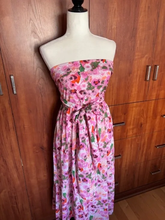 Ganni Organic Cotton Strapless Floral Maxi Dress - Picture 3 of 5